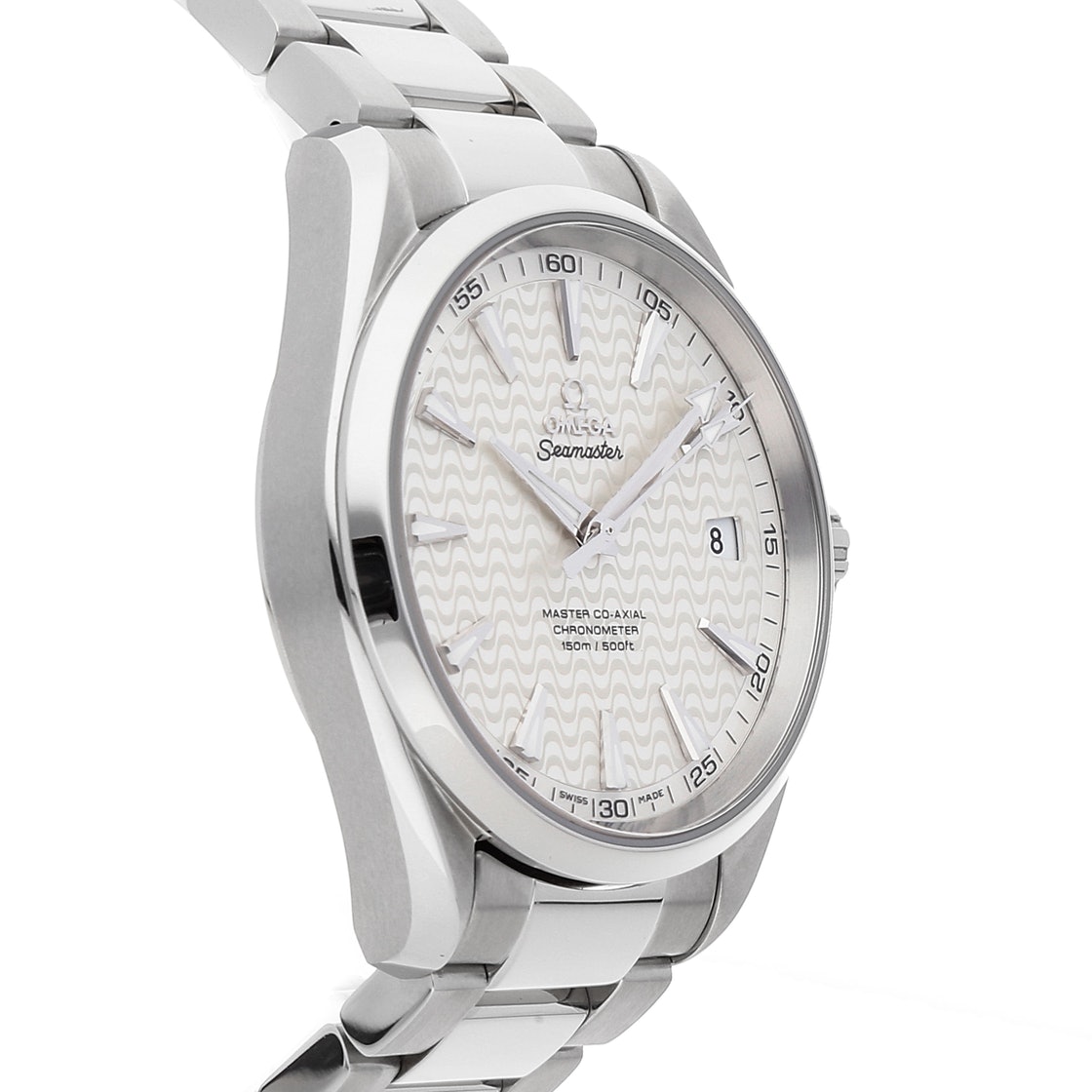 The elegant copy watches have white dials.
